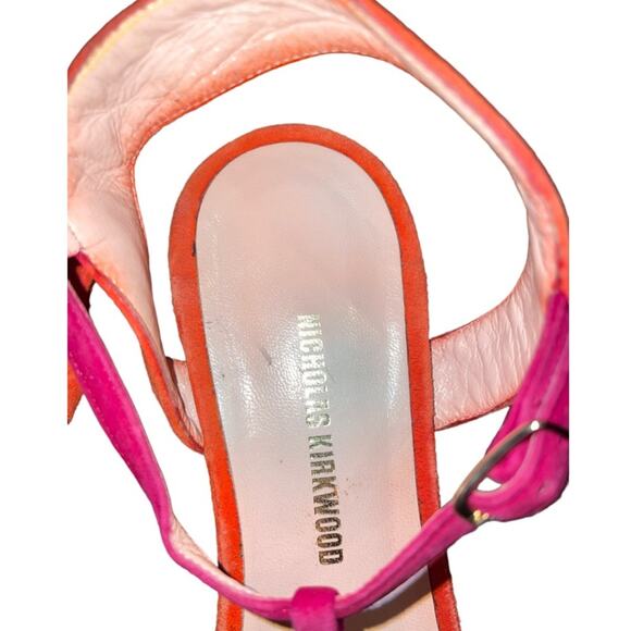 NICHOLAS KIRKWOOD FUCHSIA AND ORANGE SANDALS WITH PEARLS Size 36 - Picture 3 of 8